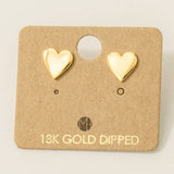 Gold Dipped Polished Mini Stud Earrings: G