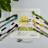 Blue Bicycle with Yellow Flowers Needlepoint Kit