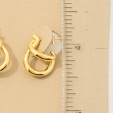 Gold Dipped Double Layered Hoop Earrings: S
