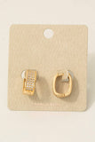 Pave Wide Oval Hinge Hoop Earrings: S