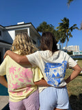 Ivory Blue Swim And Surf Comfort Colors Tee: Ivory / Medium