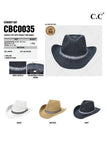 C.C Cowboy Hat With Fringe Trim Bands: White