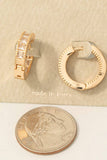 Square Pave Hinge Hoop Earrings: G