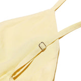 Vacation yellow backless strap maxi dress: Yellow / M