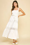 CONTRAST EYELET DETAILED MAXI DRESS - 6086D: Black / S