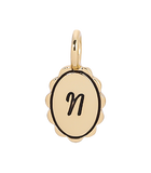 Charm Garden - Scalloped Initial Charm - Gold - N