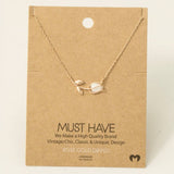 Gold Dipped Dainty Tulip Pendant Necklace: G