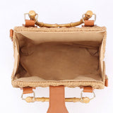 Straw Beach Bag with Bamboo Handle for Women_CWAB4694: CAMEL / (OS) 1