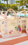 Icon Mini Canvas Tote - Embroidered: Sea Stripes