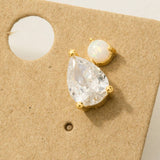 Rhinestone Teardrop Stud Earrings: G