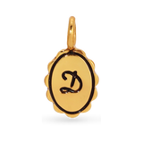 Charm Garden - Scalloped Initial Charm - Gold - D