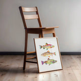 3 Trout No. 4: Unframed / 11 x 14
