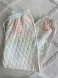 Quilted Pastel Joggers: Pastel / Small