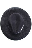 C.C Paper Straw Panama with Whip Stitches on Woven Trim: Natural