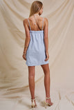 Minimalist Adjustable Strap Slip Mini Dress: LT BLUE / S-M-L:2-2-2