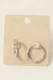 Baguette Pave Hinge Hoop Earrings: G