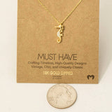 Mini Sea Horse Pendant Necklace: G