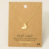 Gold Dipped Mini Butterfly Pendant Necklace: G