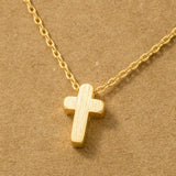 Dainty Mini Cross Pendant Necklace: G
