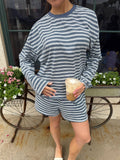 Billie Striped Loungewear Long Sleeve Top: Medium / Long Sleeve Top