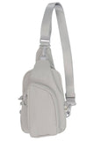 C.C Solid Crossbody Sling Bag: Beige