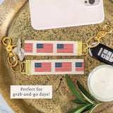 50 Stars Flag Keychain | Patriotic Keyring