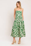 A printed woven midi dress - ID23476: IVORY GREEN / Contemporary / S