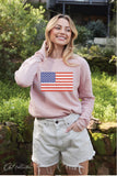 USA FLAG Mineral Graphic Sweatshirt : WHITE DOVE / L