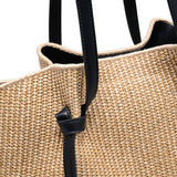 Lorenza Tote - Straw Tote: Natural Black