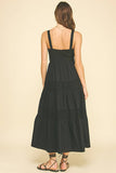 CONTRAST EYELET DETAILED MAXI DRESS - 6086D: Black / M