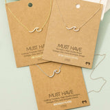 Gold Dipped Pave Wave Pendant Necklace: G