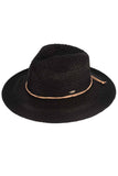 C.C Multi Pattern Suede String Band Panama Sun Hat: Desert