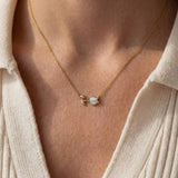 Gold Dipped Dainty Tulip Pendant Necklace: G
