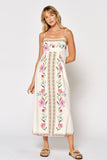 ILD5074 PRINTED MAXI DRESS: OFF WHITE-BLUE MULTI / LARGE
