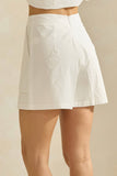 Floral Textured Cotton Shorts: OFF WHITE / S