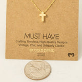 Dainty Mini Cross Pendant Necklace: G