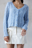 JT7701-SKY BLUE TEXTURED CARDIGAN: SKY BLUE / S