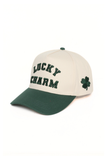 St.Patrick LUCKY CHARM 3D Puff Embroidered Side Shamrock Cap: Green