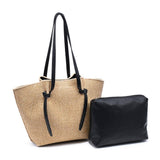 Lorenza Tote - Straw Tote: Natural Black