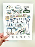 Mississippi City Prints (Unframed; Packaged Only): Pass Christian / 12" x 16"