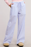 Stripe Boxer Wide Leg Pajama Pants: Pink / S