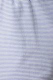 MID RISE STRIPE SHORTS: LT BLUE-CREAM STRIPE / XS