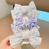 Patterned Bow Hair Clips - 3pk: Pink