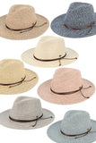 C.C String Trim Band Panama Sun Hat: Denim