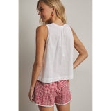 FRONT TIE BUTTON-UP BLOUSE / WL25-12025: OFF WHITE / L