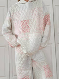 Quilted Pastel Hoodie: Pastel / Medium