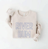 RIVER BUM  Graphic Sweatshirt: VINTAGE WHITE LONG SLEEVE / S