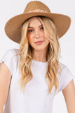 Aztec Tribal Pattern Band Straw Summer Sun Hat: Taupe