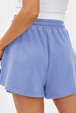 Plain High Waist Drawstring Shorts ZZKF805: Gray / M
