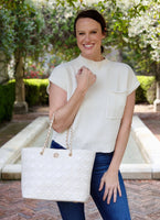 Quentin Quilted Tote IVORY: Default